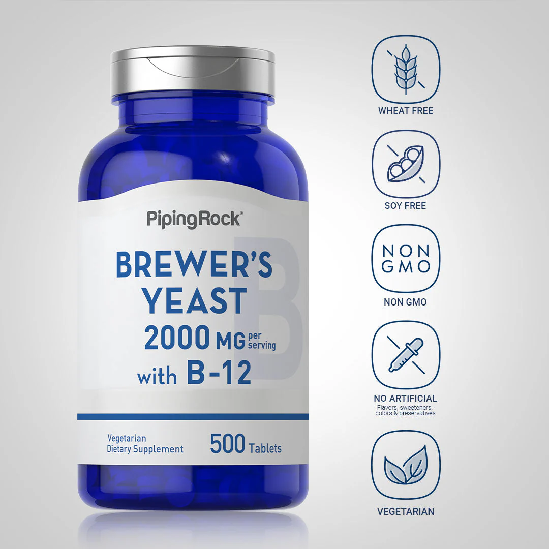 Brewer's Yeast, 2000 mg (per serving), 500 Tablets - Image 5