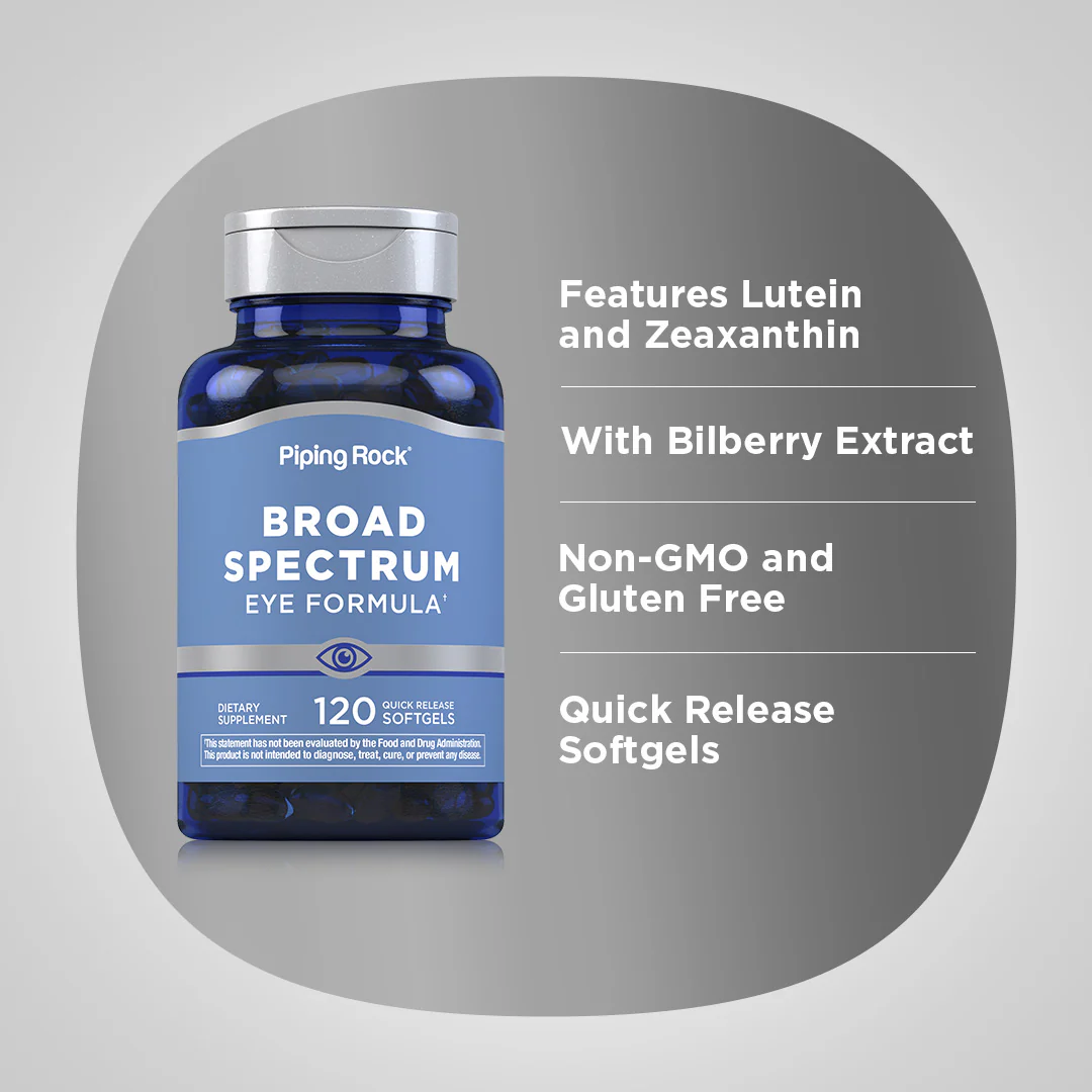 Broad Spectrum Eye Formula, 120 Quick Release Softgels, 2  Bottles - Image 3