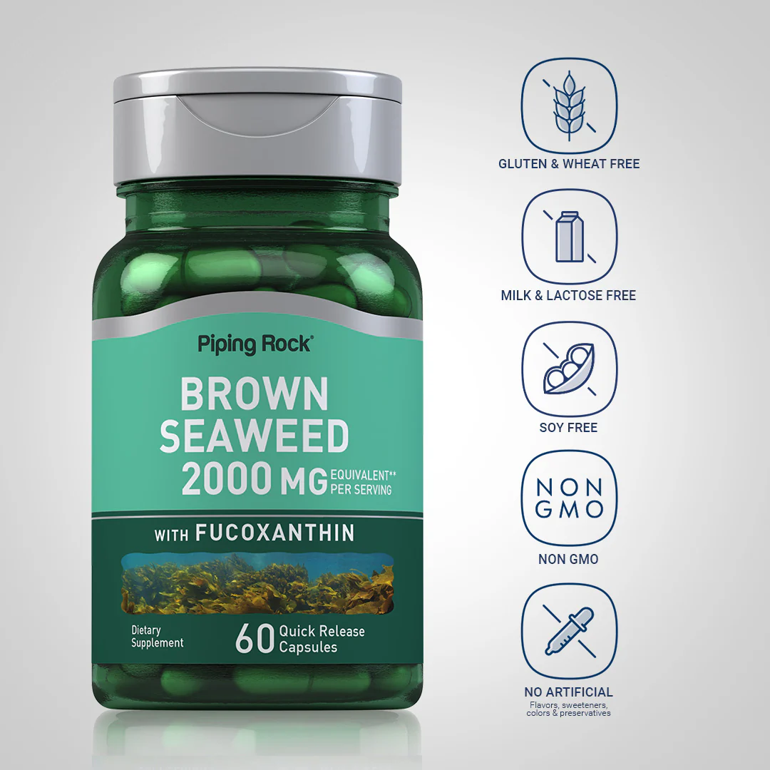 Brown Seaweed Plus (Wakame), 2000 mg (per serving), 60 Quick Release Capsules, 2  Bottles - Image 5