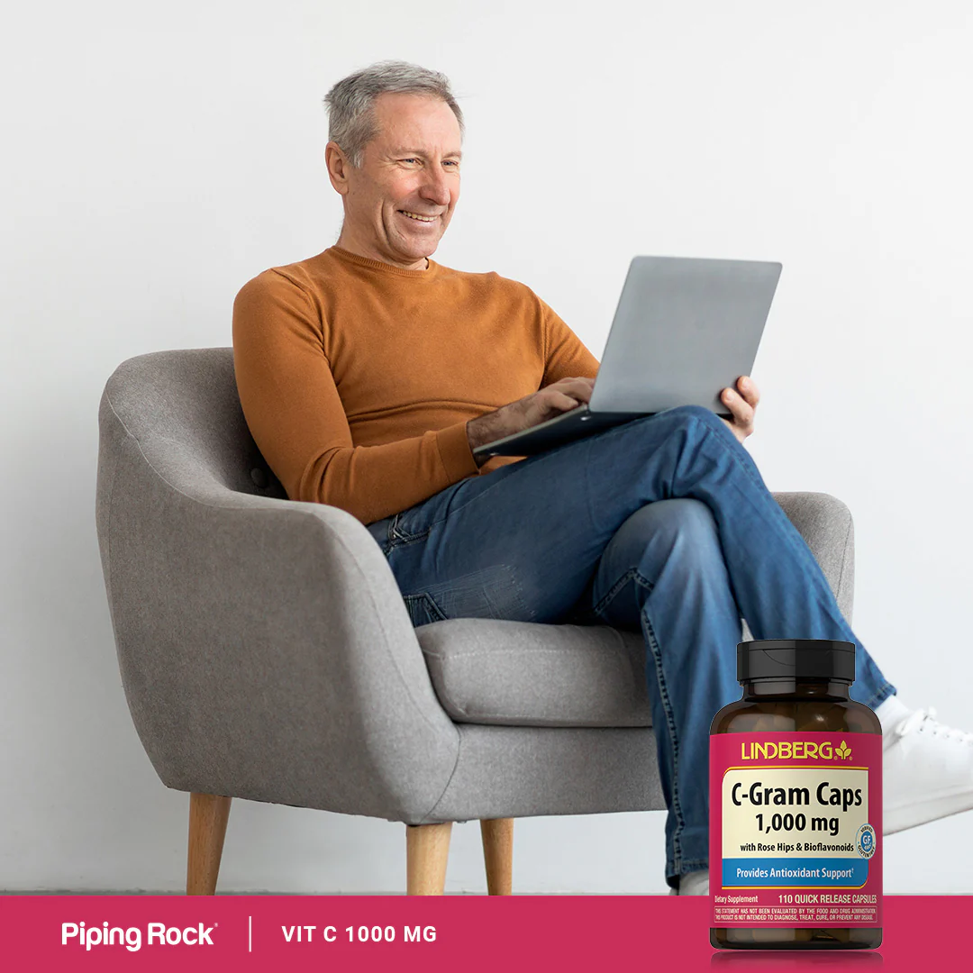 C-Gram 1000 mg with Rose Hips & Bioflavonoids, 110 Quick Release Capsules - Image 6