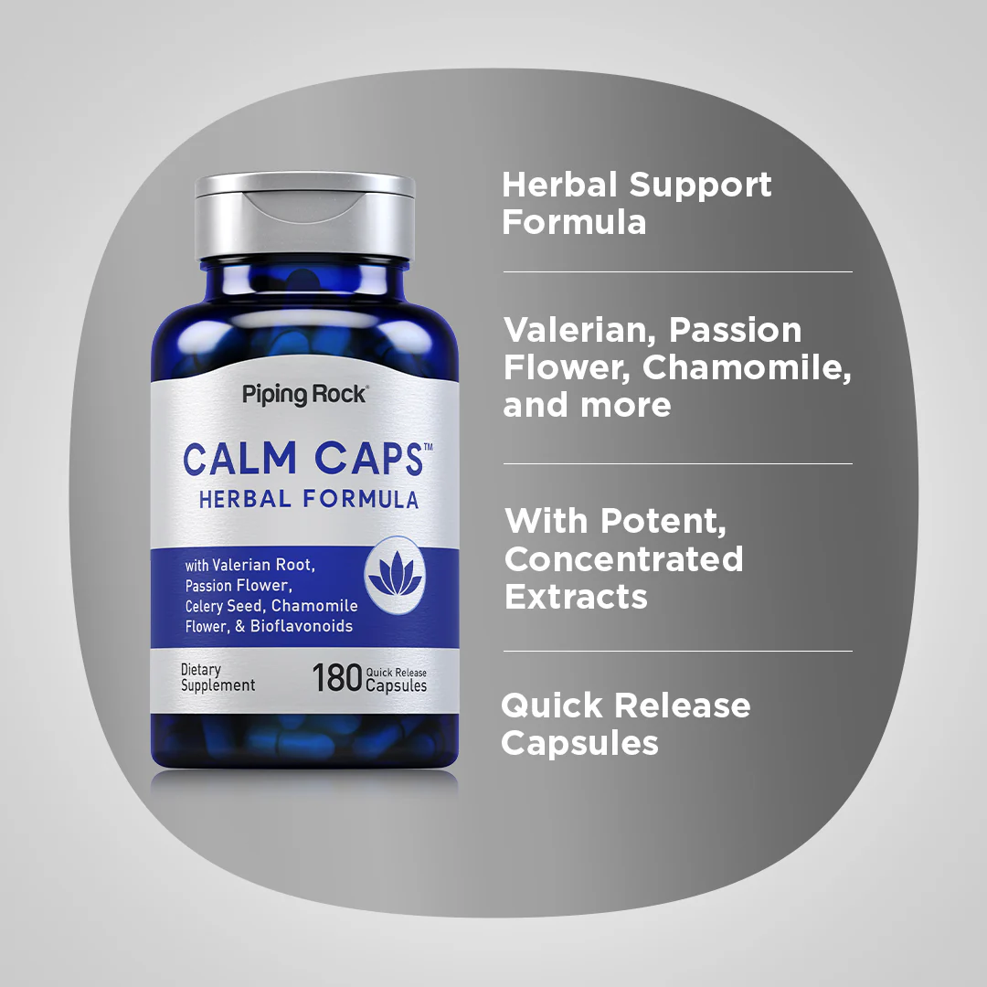 Calm Caps, 180 Quick Release Capsules, 2  Bottles - Image 4