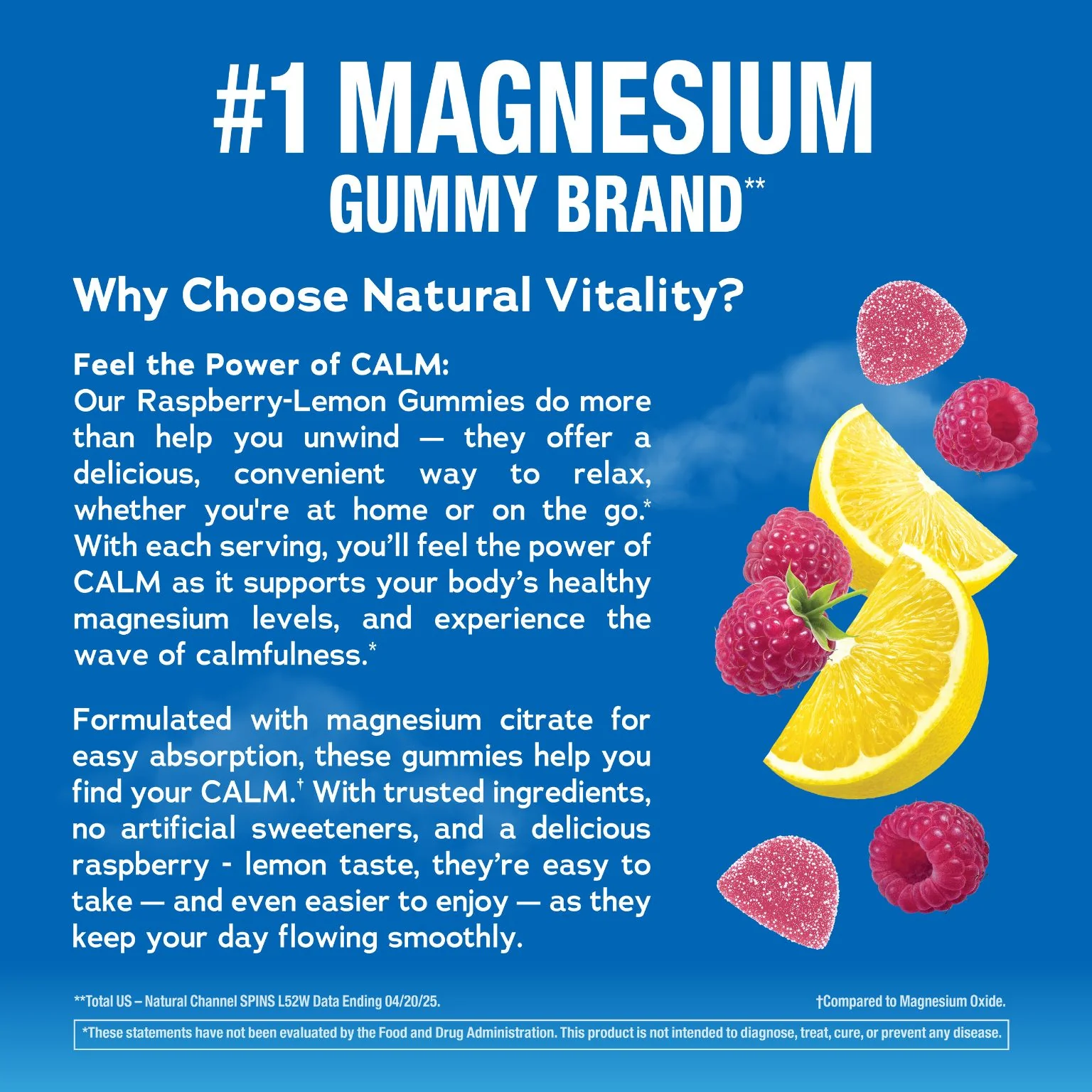 CALM Gummies Raspberry-Lemon Flavor, 240 Tasty Gummies - Image 7