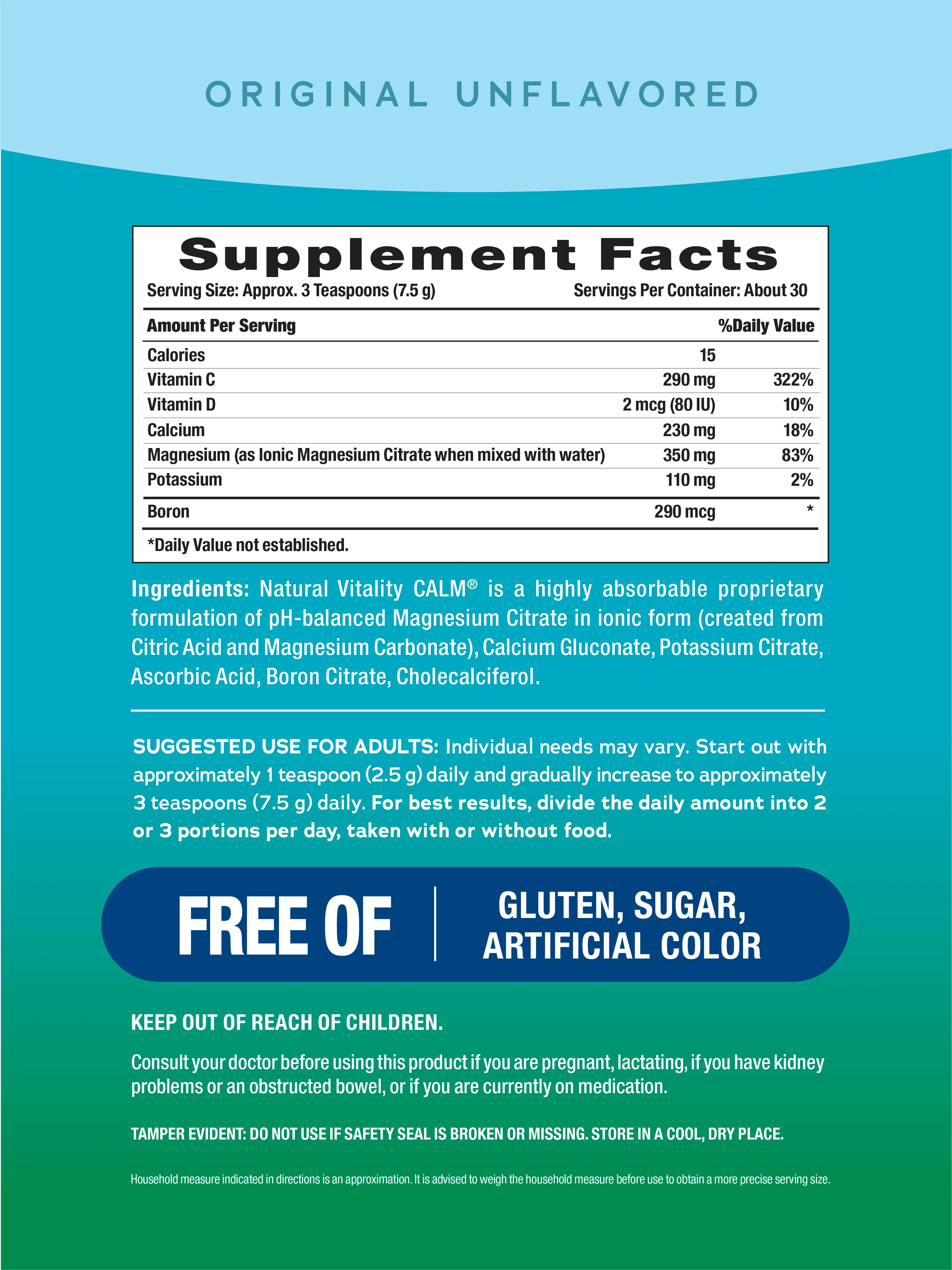 CALM plus Calcium Powder Unflavored, 8 oz (227 g) - Image 3