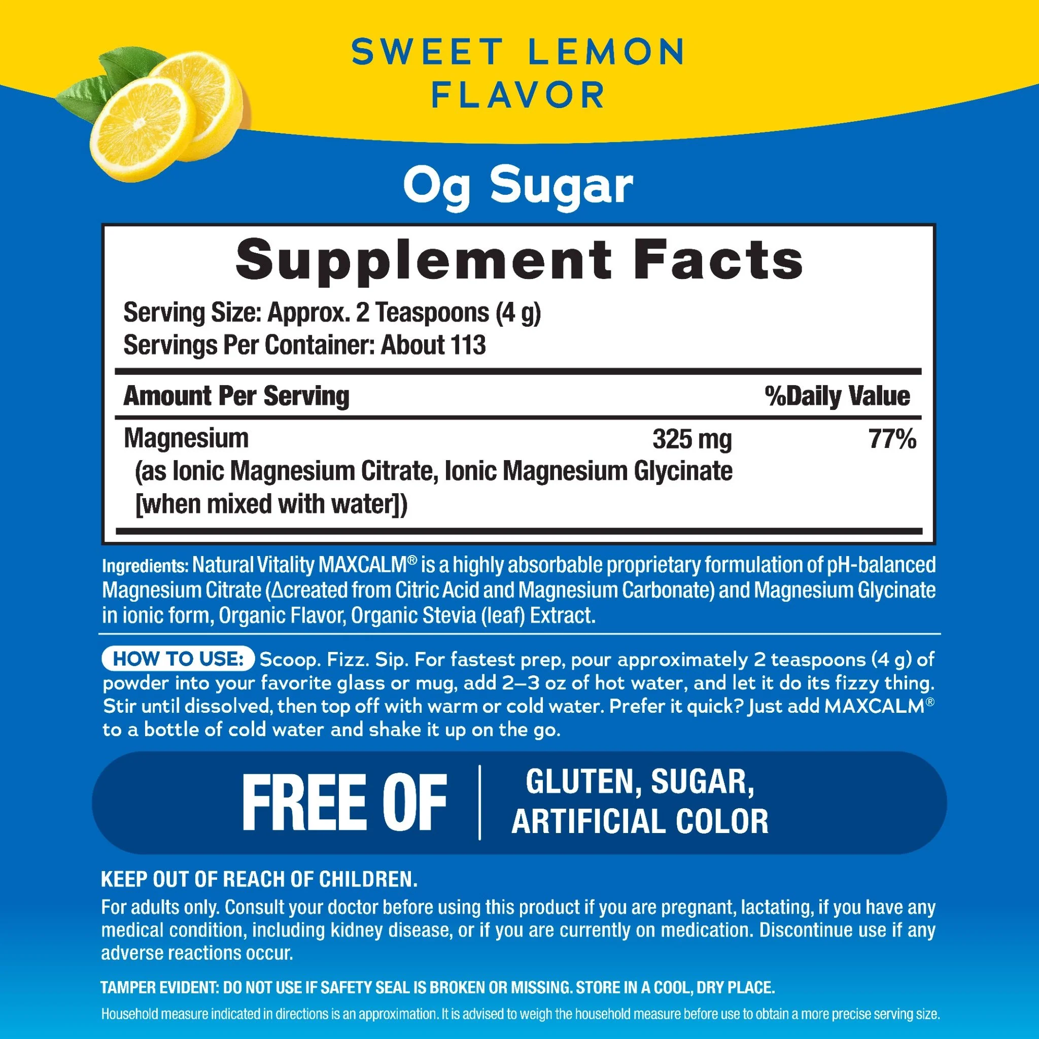 CALM Powder Sweet Lemon, 16 oz (453 g) - Image 3