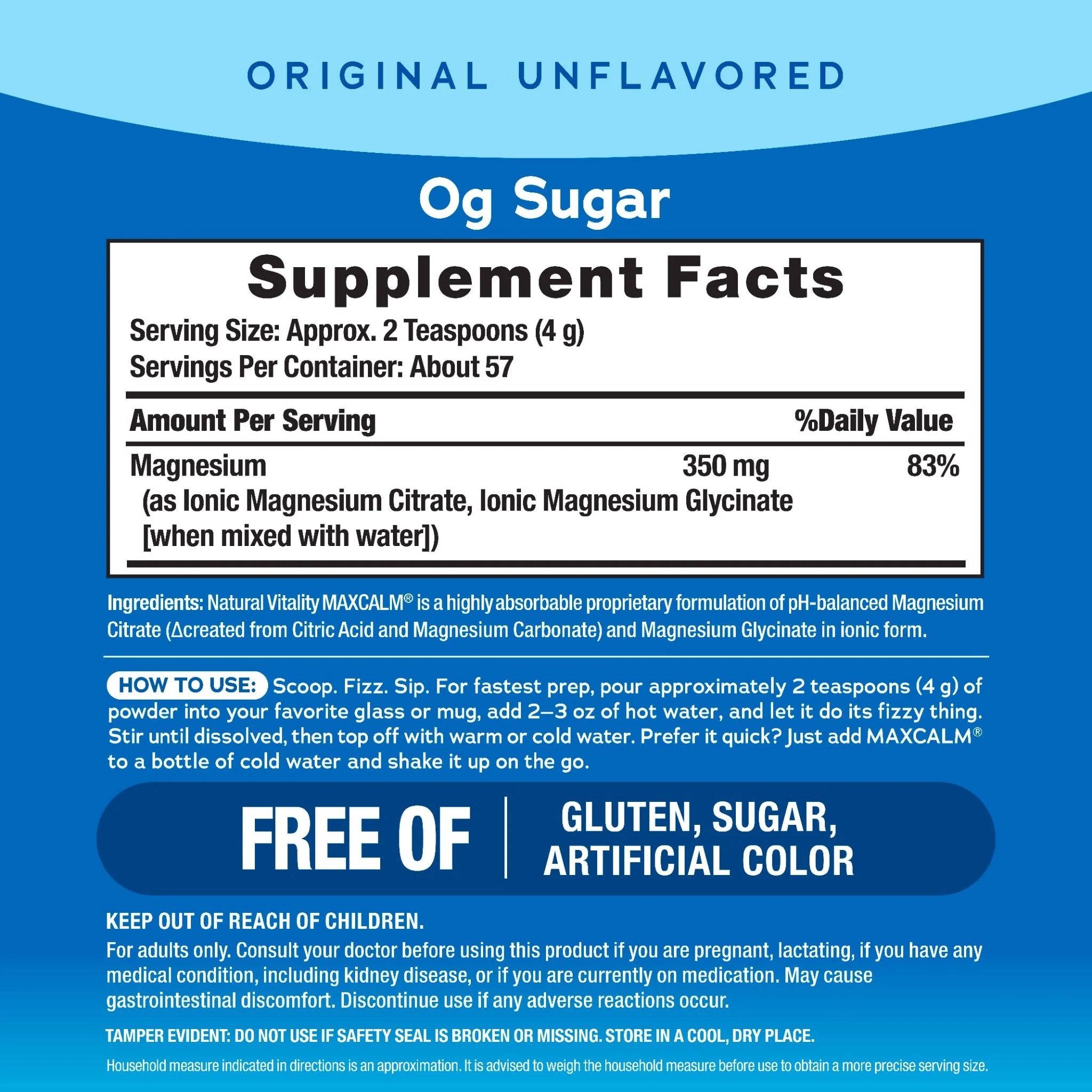 CALM Powder Unflavored, 8 oz (226 g) - Image 3