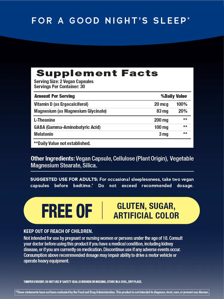 CALM Sleep with Melatonin, 60 Vegan Capsules - Image 3
