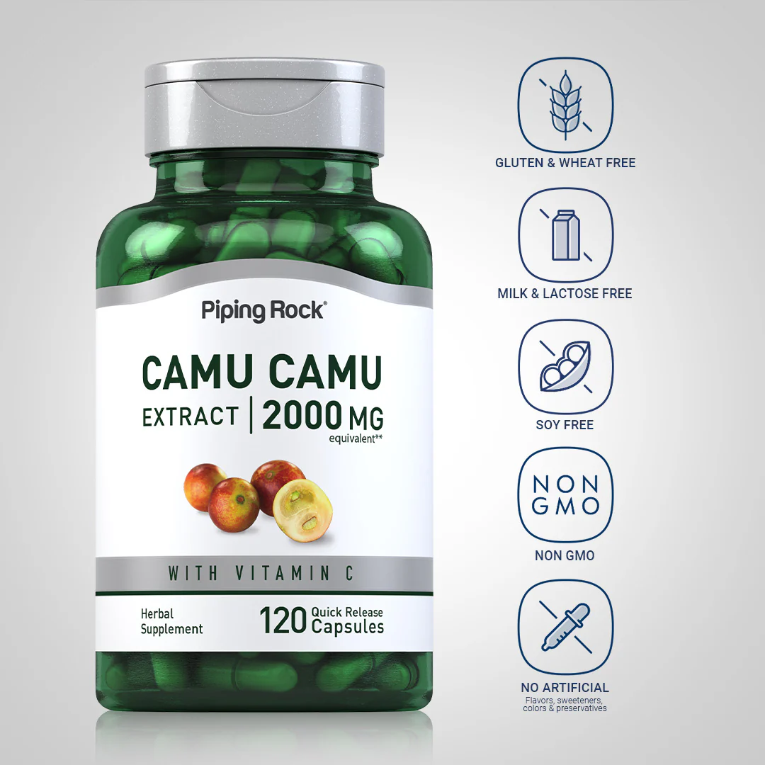 Camu Camu Extract, 2000 mg, 120 Quick Release Capsules - Image 5