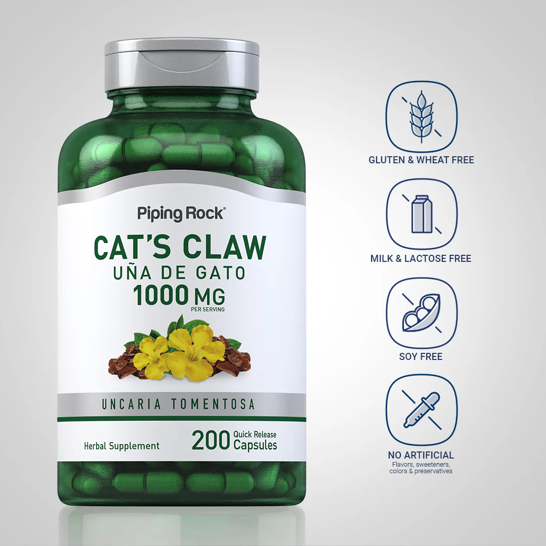 Cat's Claw (Una De Gato), 1000 mg (per serving), 200 Quick Release Capsules - Image 5