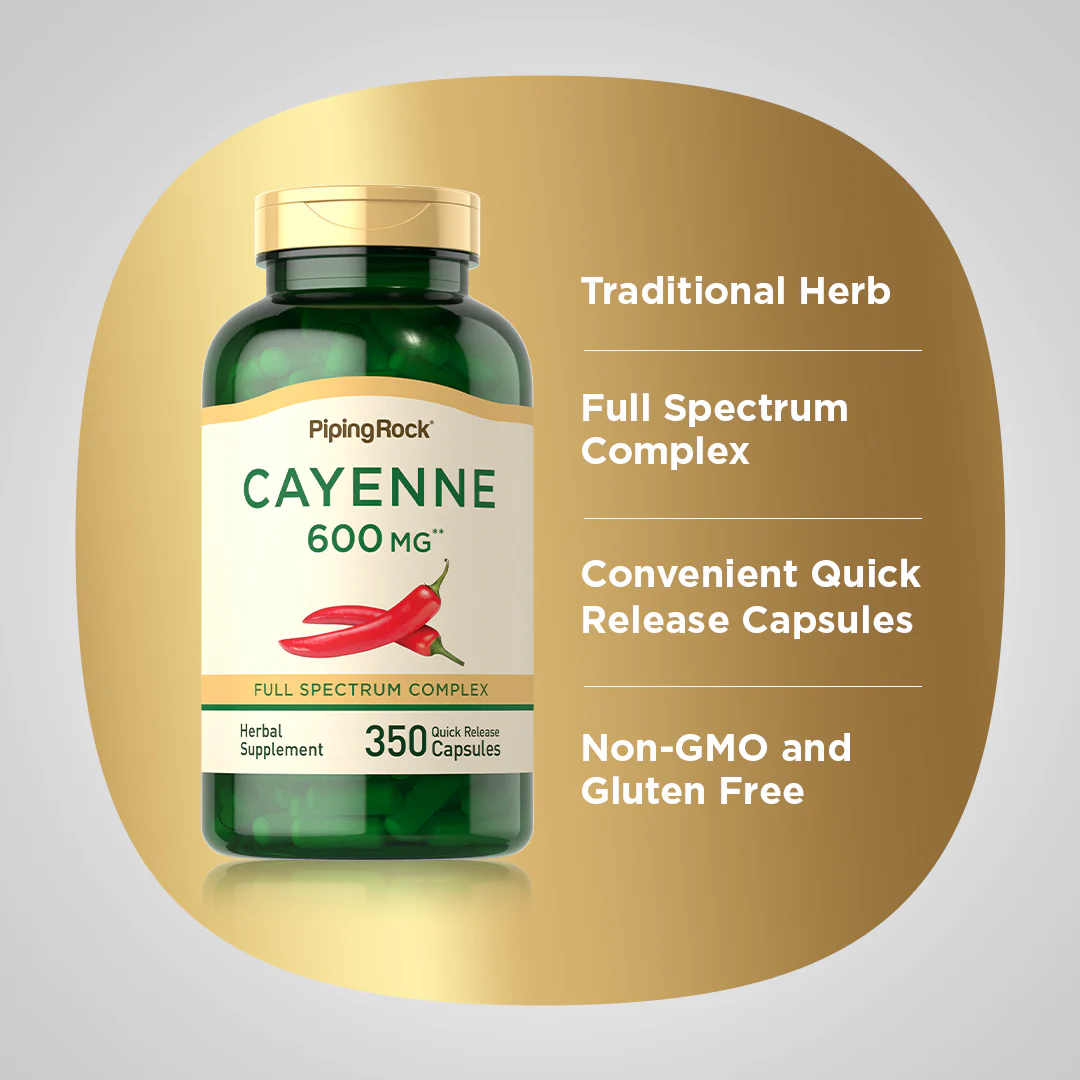Cayenne, 600 mg, 350 Quick Release Capsules - Image 4