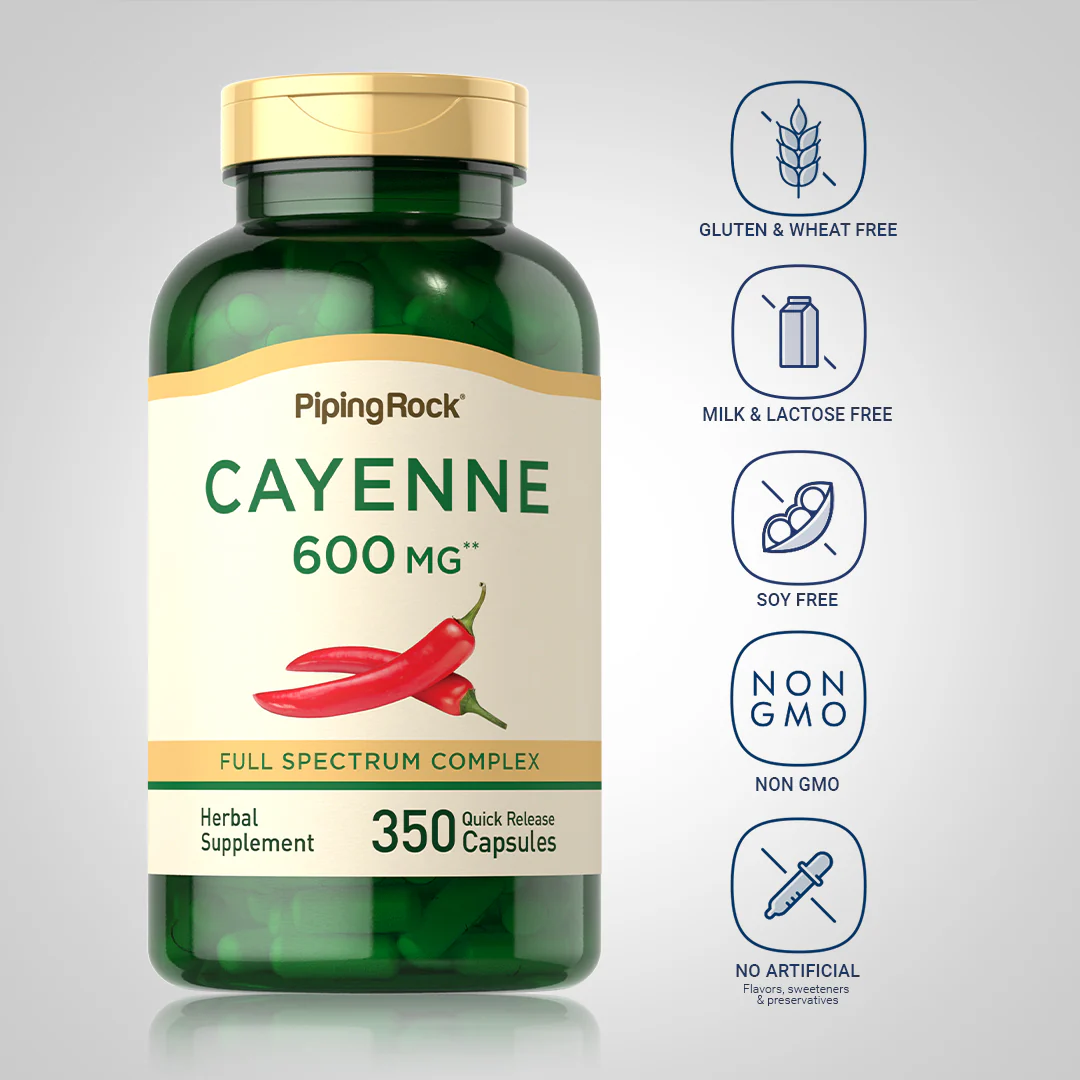 Cayenne, 600 mg, 350 Quick Release Capsules - Image 5