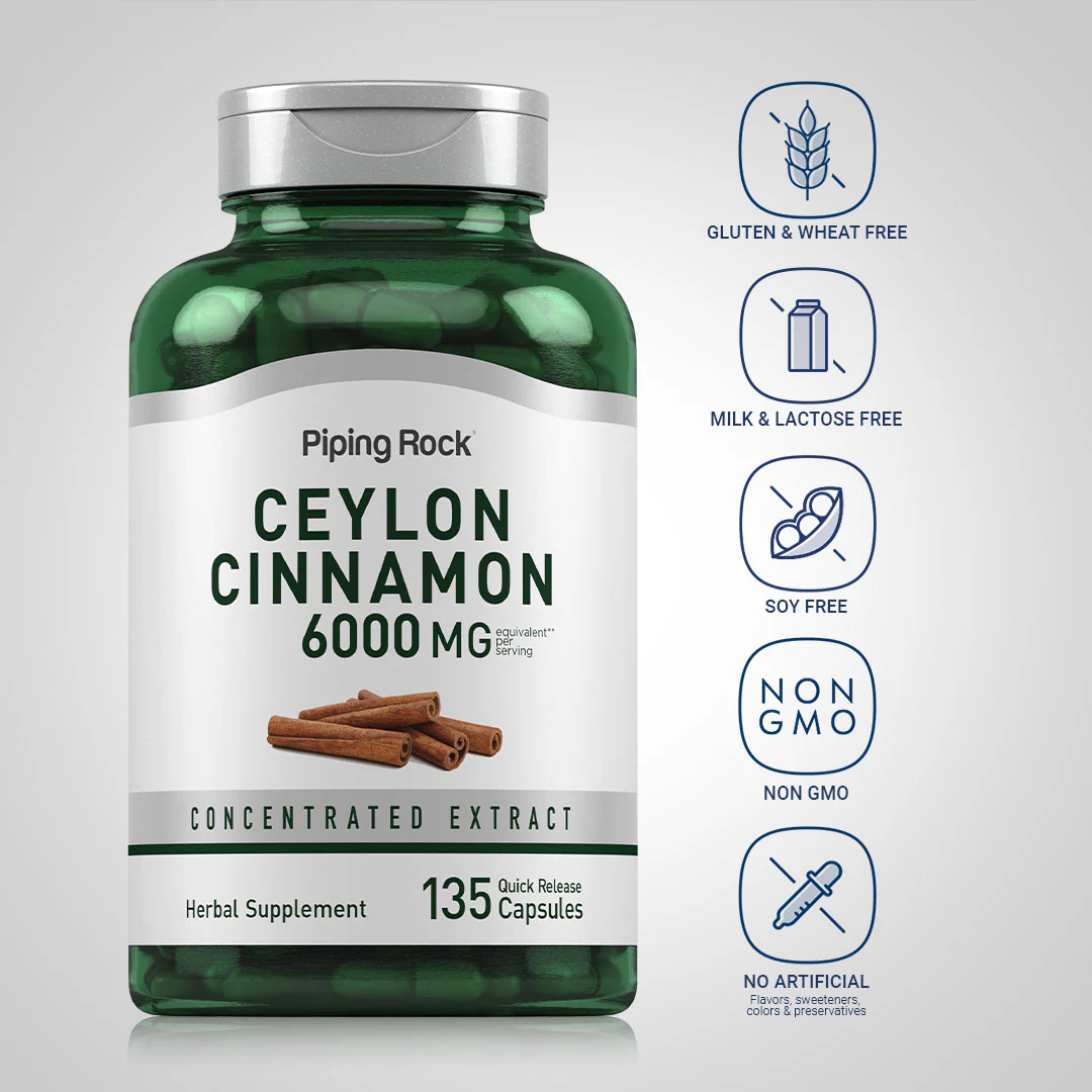Ceylon Cinnamon, 6000 mg (per serving), 135 Quick Release Capsules, 2  Bottles - Image 5