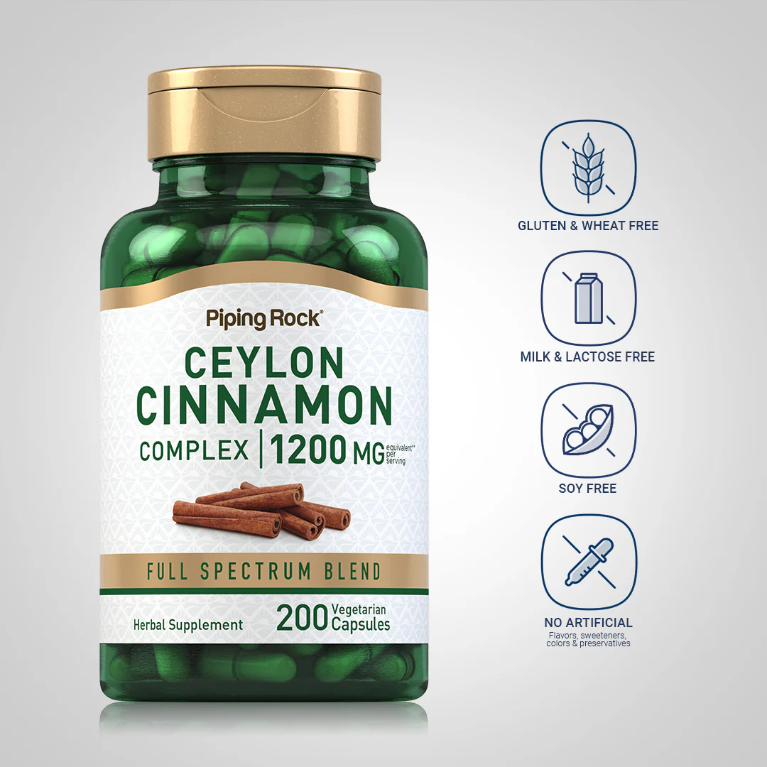Ceylon Cinnamon Complex, 1200 mg (per serving), 200 Vegetarian Capsules - Image 5