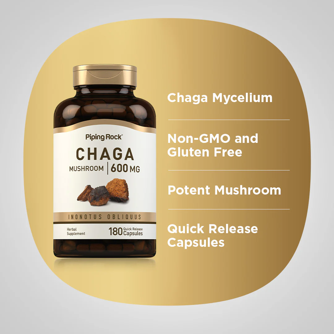 Chaga Mushroom, 600 mg, 180 Quick Release Capsules, 2  Bottles - Image 4