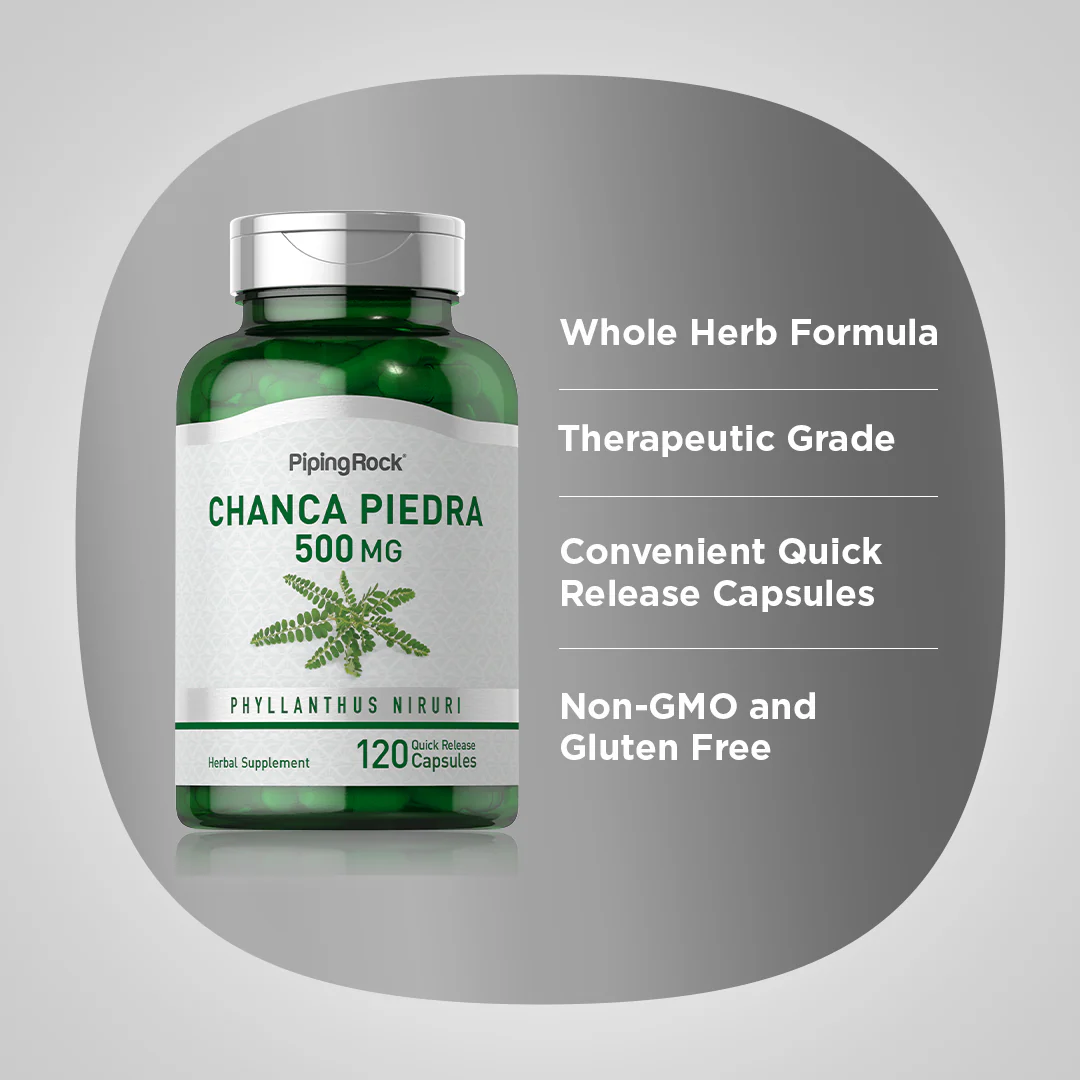 Chanca Piedra (Phyllanthus niruri), 500 mg, 120 Quick Release Capsules, 2  Bottles - Image 4
