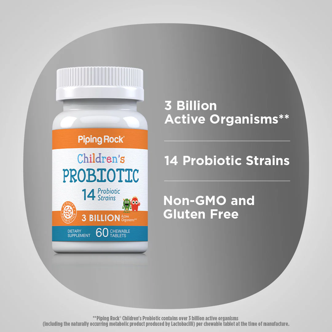 Children's Probiotic 14 Strains 3 Billion Organisms, 60 Chewable Tablets - Image 4