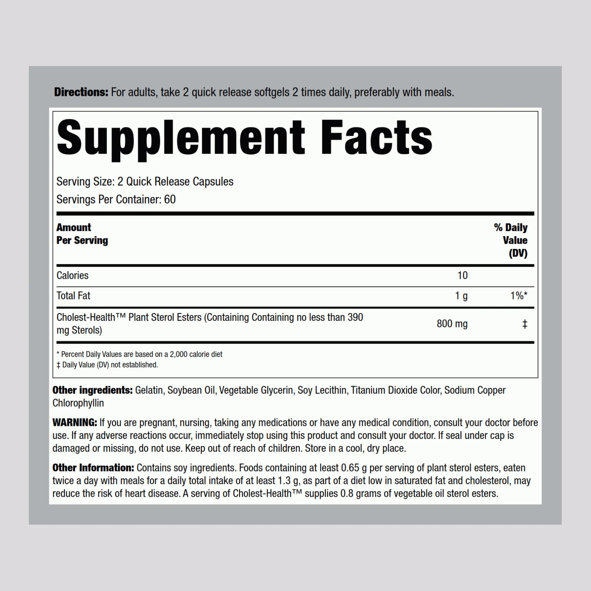 Cholest-Health, 120 Quick Release Softgels, 2  Bottles - Image 2