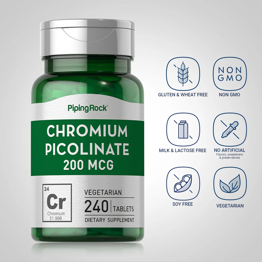 Chromium Picolinate, 200 mcg, 240 Tablets - Image 5