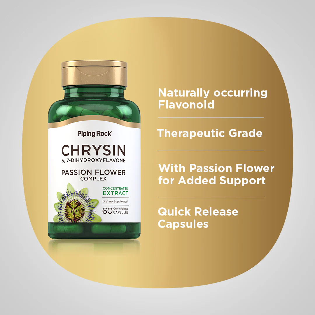 Chrysin Extract (Passion Flower Ext), 500 mg, 60 Quick Release Capsules - Image 5