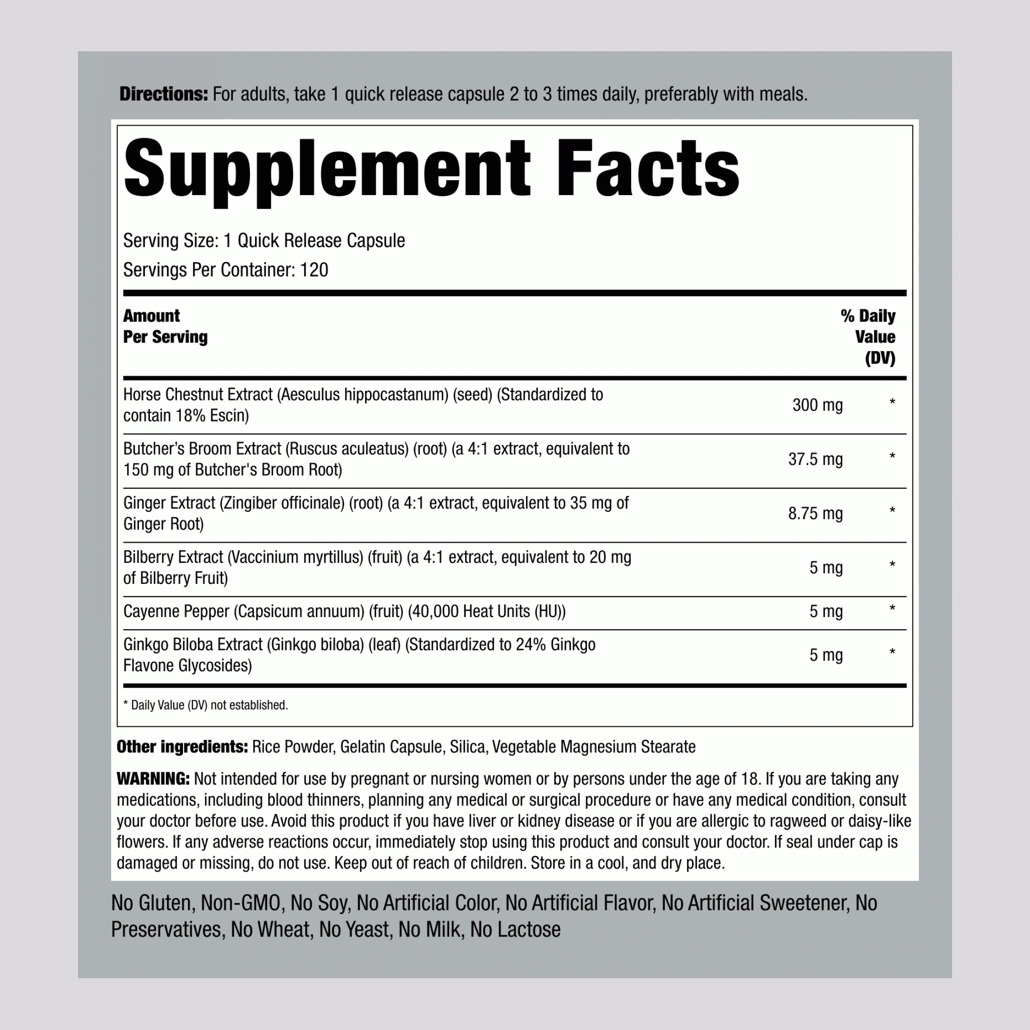 Circulation Complex (Double Strength), 120 Quick Release Capsules - Image 2