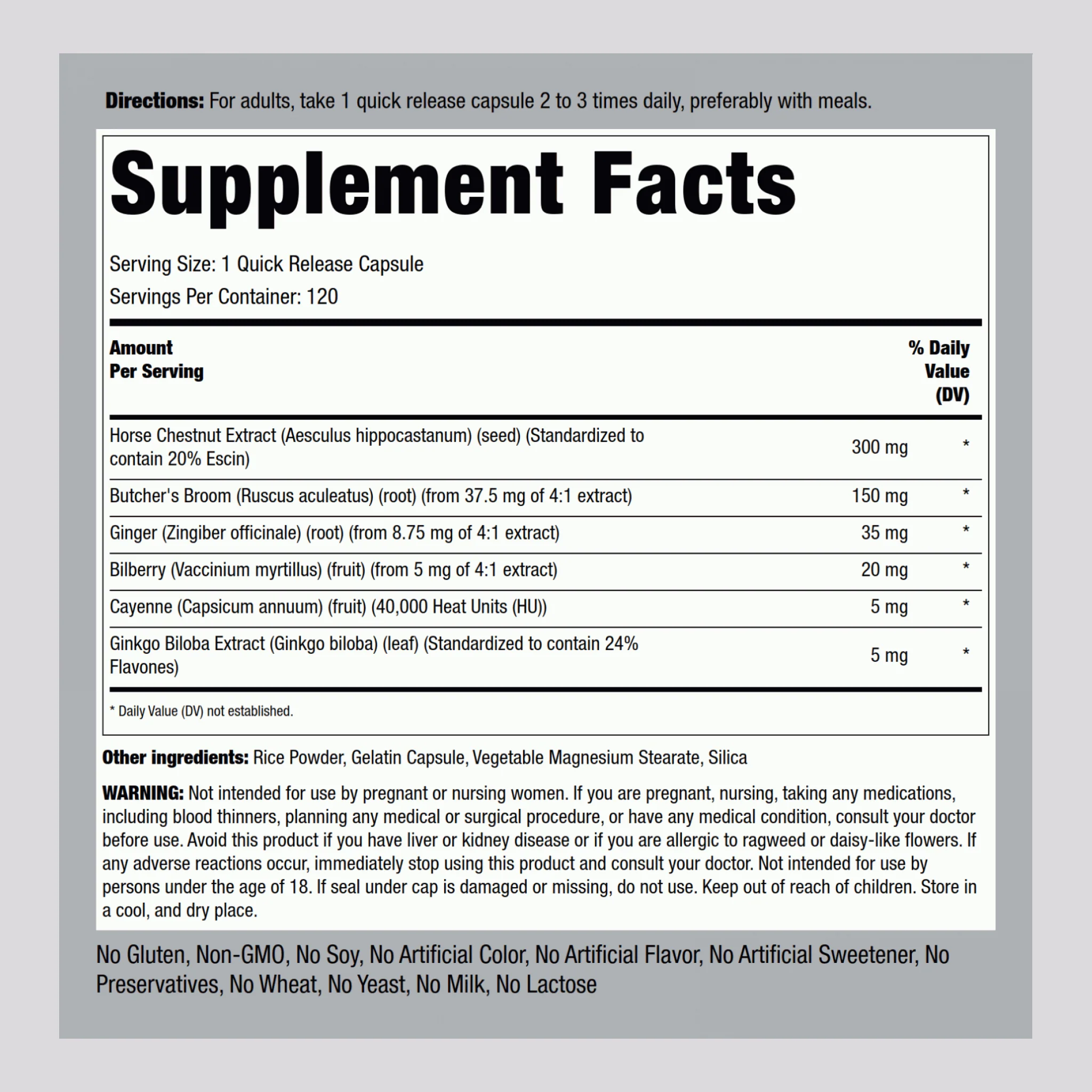 Circulation Complex (Double Strength), 120 Quick Release Capsules, 2  Bottles - Image 2