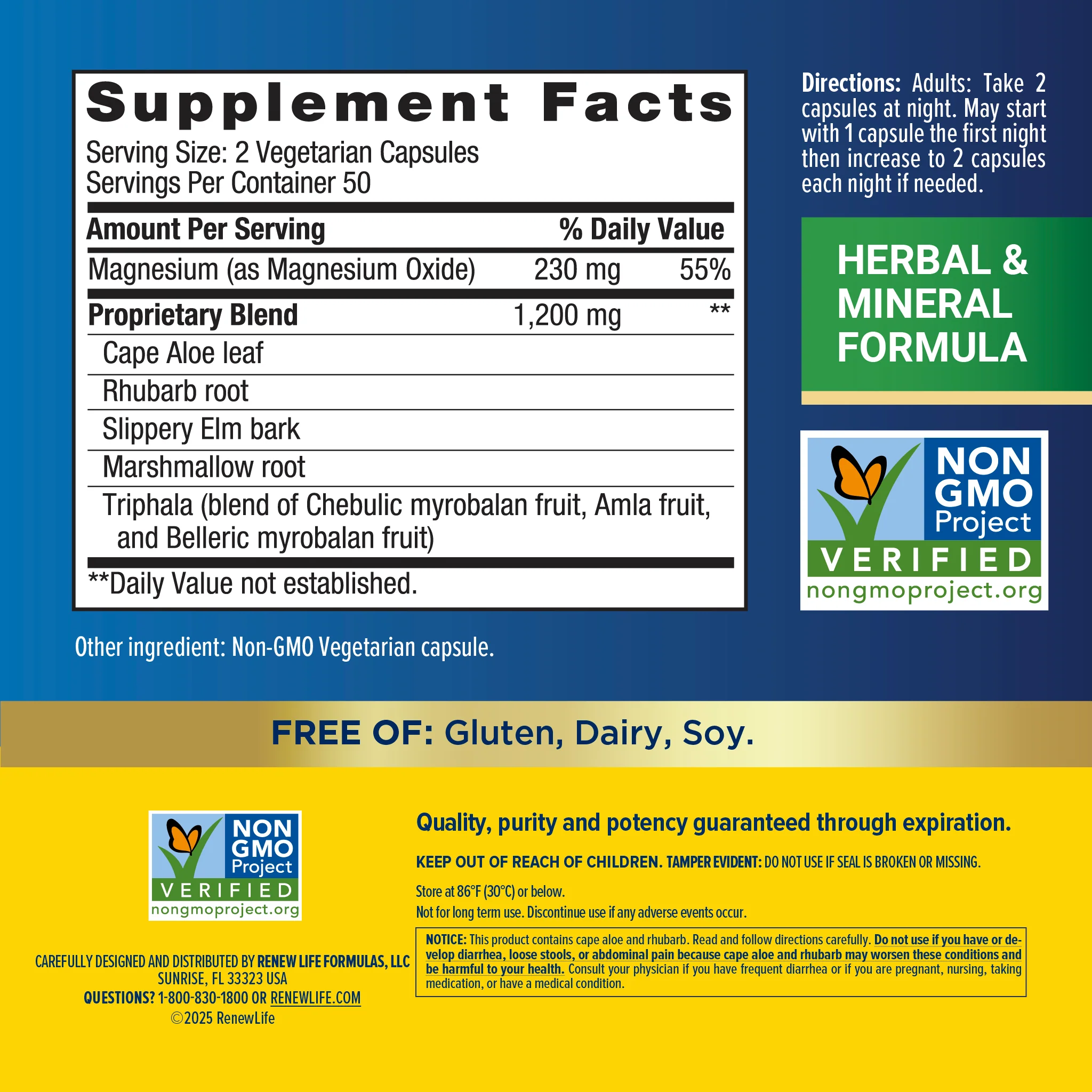 Cleanse More Overnight Formula, 100 Vegetarian Capsules - Image 3