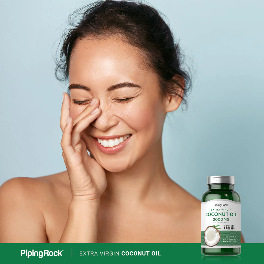 Coconut Oil (Extra Virgin), 2000 mg (per serving), 200 Quick Release Softgels, 2  Bottles - Image 7