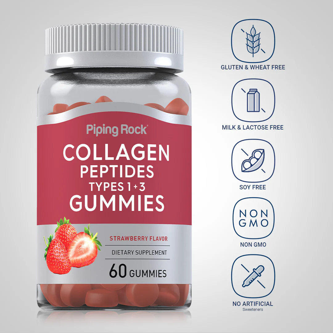 Collagen Type 1 & 3 (Strawberry), 60 Gummies, 2  Bottles - Image 4
