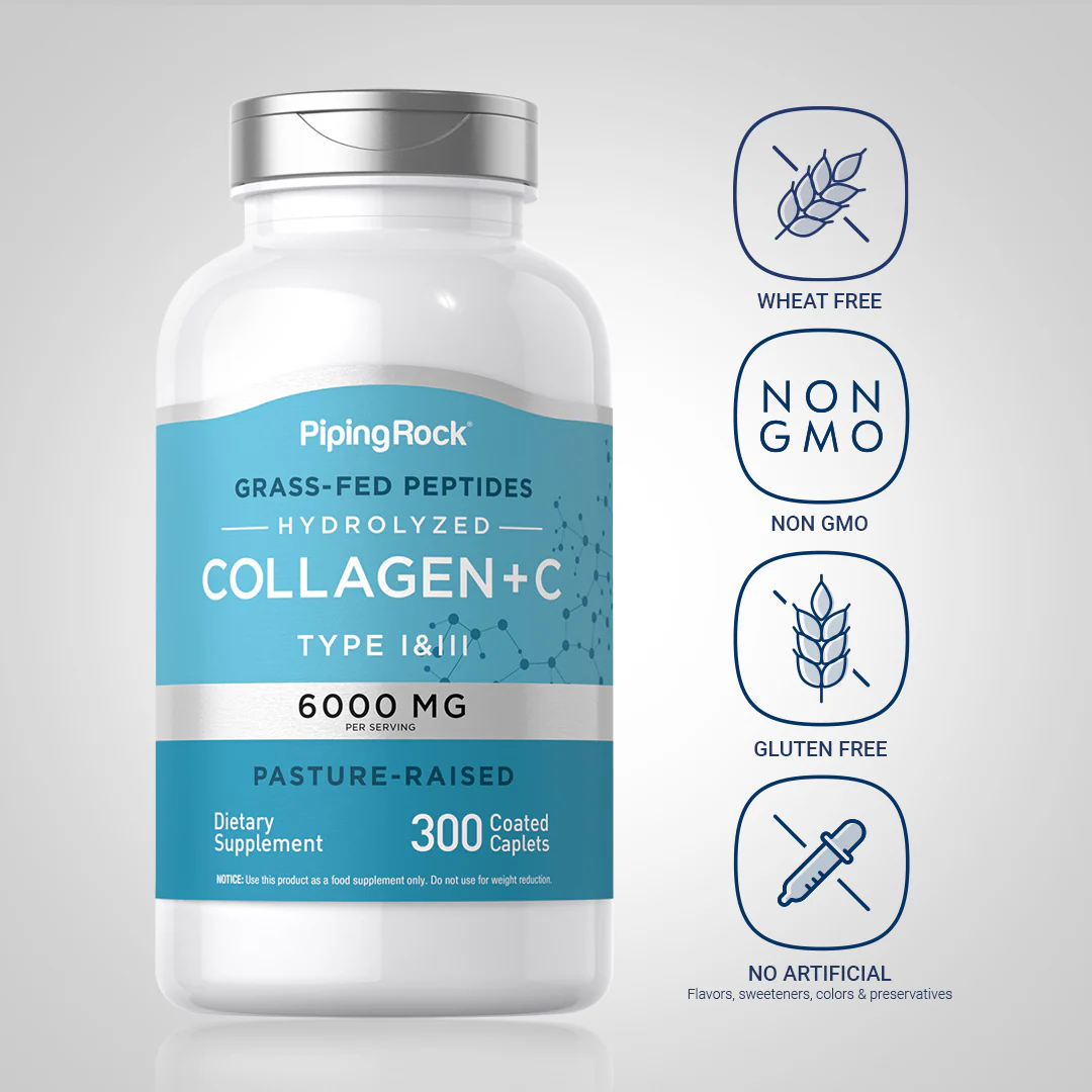 Collagen Type I & III, 6000 mg (per serving), 300 Coated Caplets - Image 5