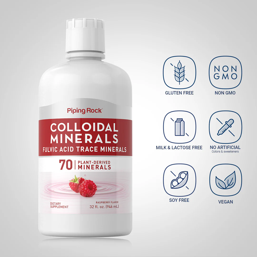Colloidal Minerals (Delicious Raspberry), 32 fl oz (946 mL) Bottle - Image 4