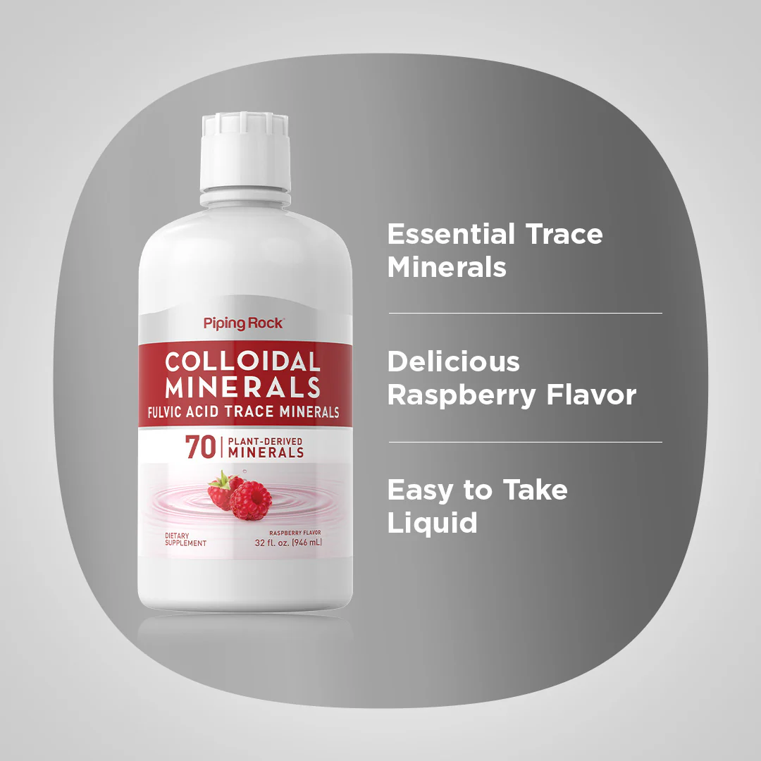 Colloidal Minerals (Delicious Raspberry), 32 fl oz (946 mL) Bottles, 2  Bottles - Image 3