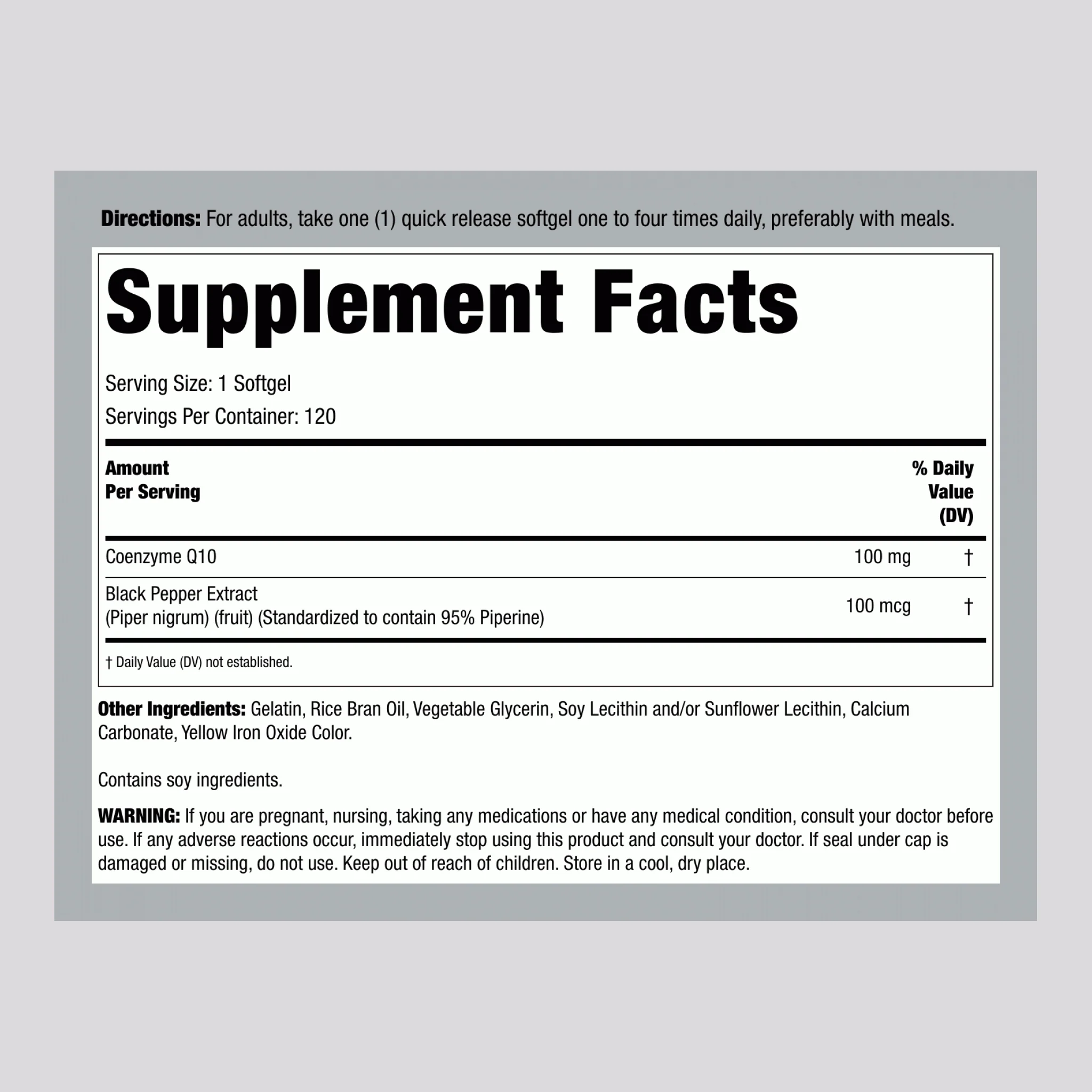 CoQ10, 100 mg, 120 Quick Release Softgels - Image 2