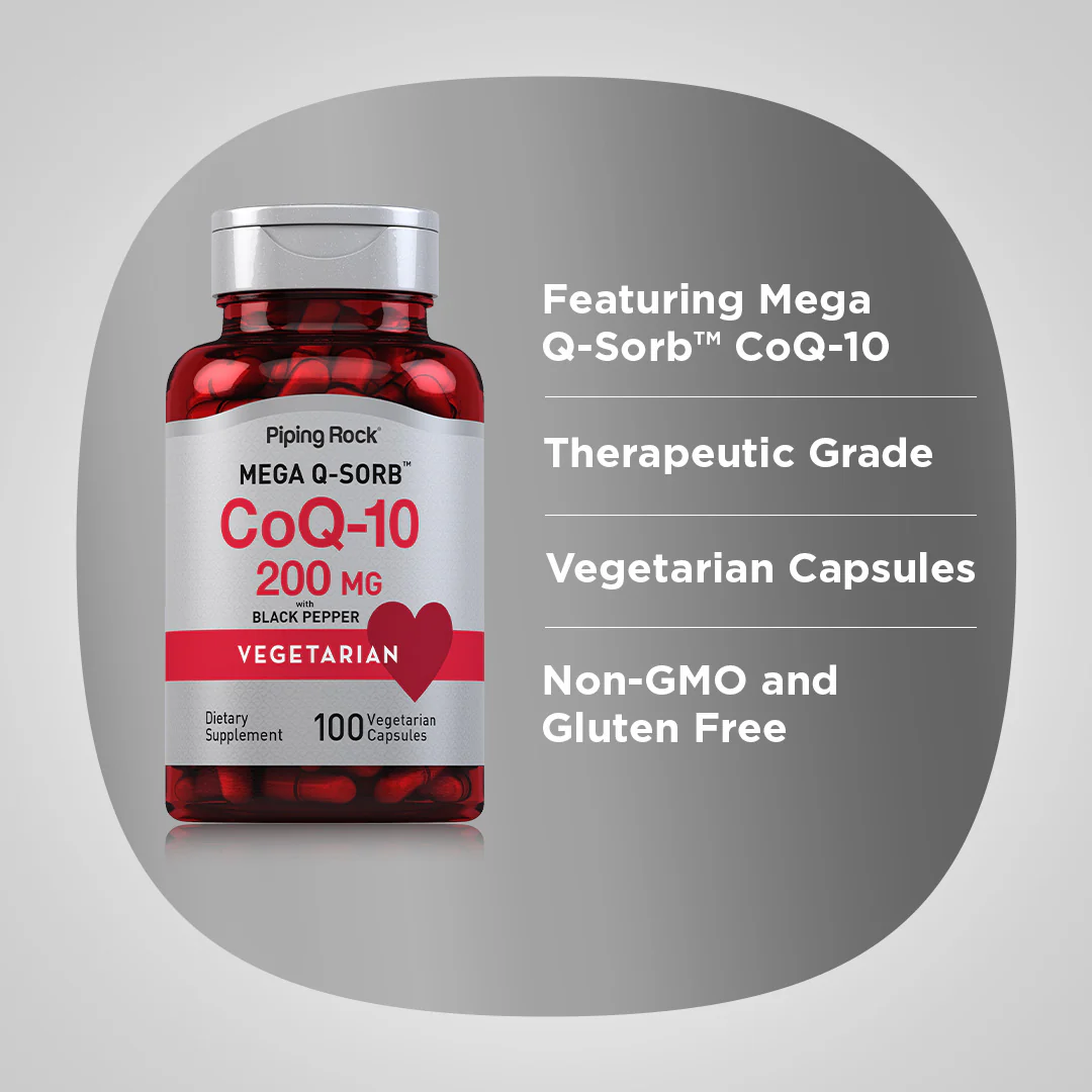CoQ10, 200 mg, 100 Vegetarian Capsules, 2  Bottles - Image 3