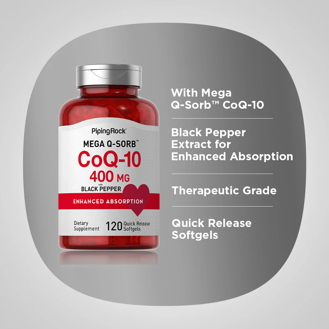 CoQ10, 400 mg, 120 Quick Release Softgels - Image 3