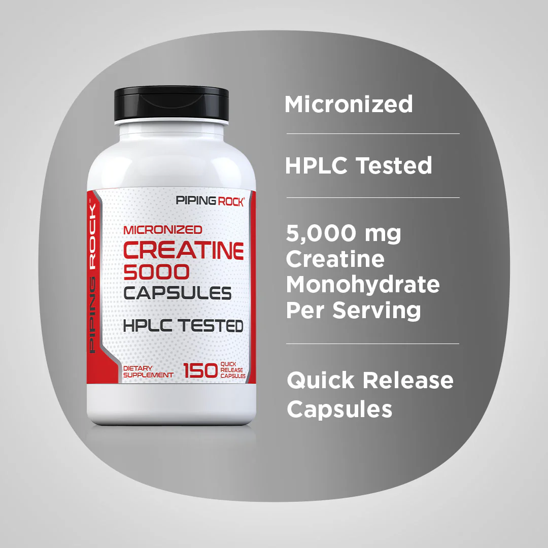Creatine (Micronized), 5000 mg, 150 Quick Release Capsules - Image 3