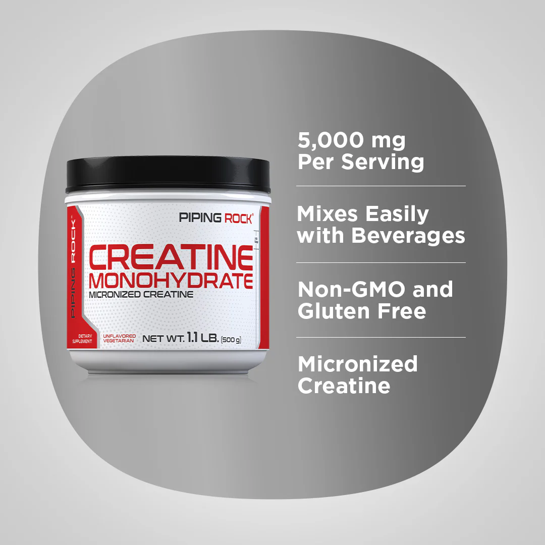 Creatine Monohydrate Micronized Powder, 5000 mg, 1.1 lb (500 g) Bottle - Image 3