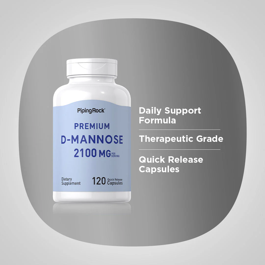D-Mannose, 2100 mg (per serving), 120 Quick Release Capsules, 2  Bottles - Image 4