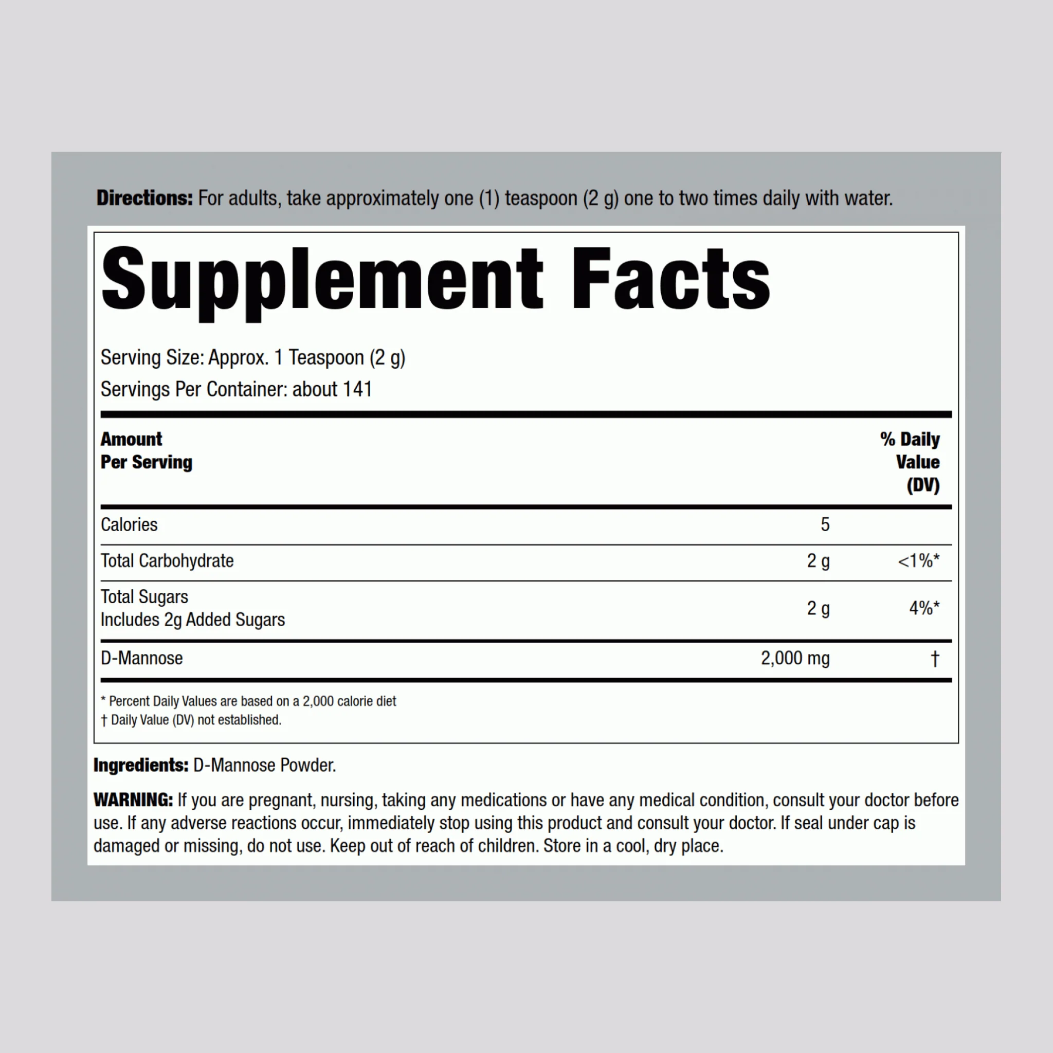D-Mannose Powder, 10 oz (283 g) Bottle - Image 2