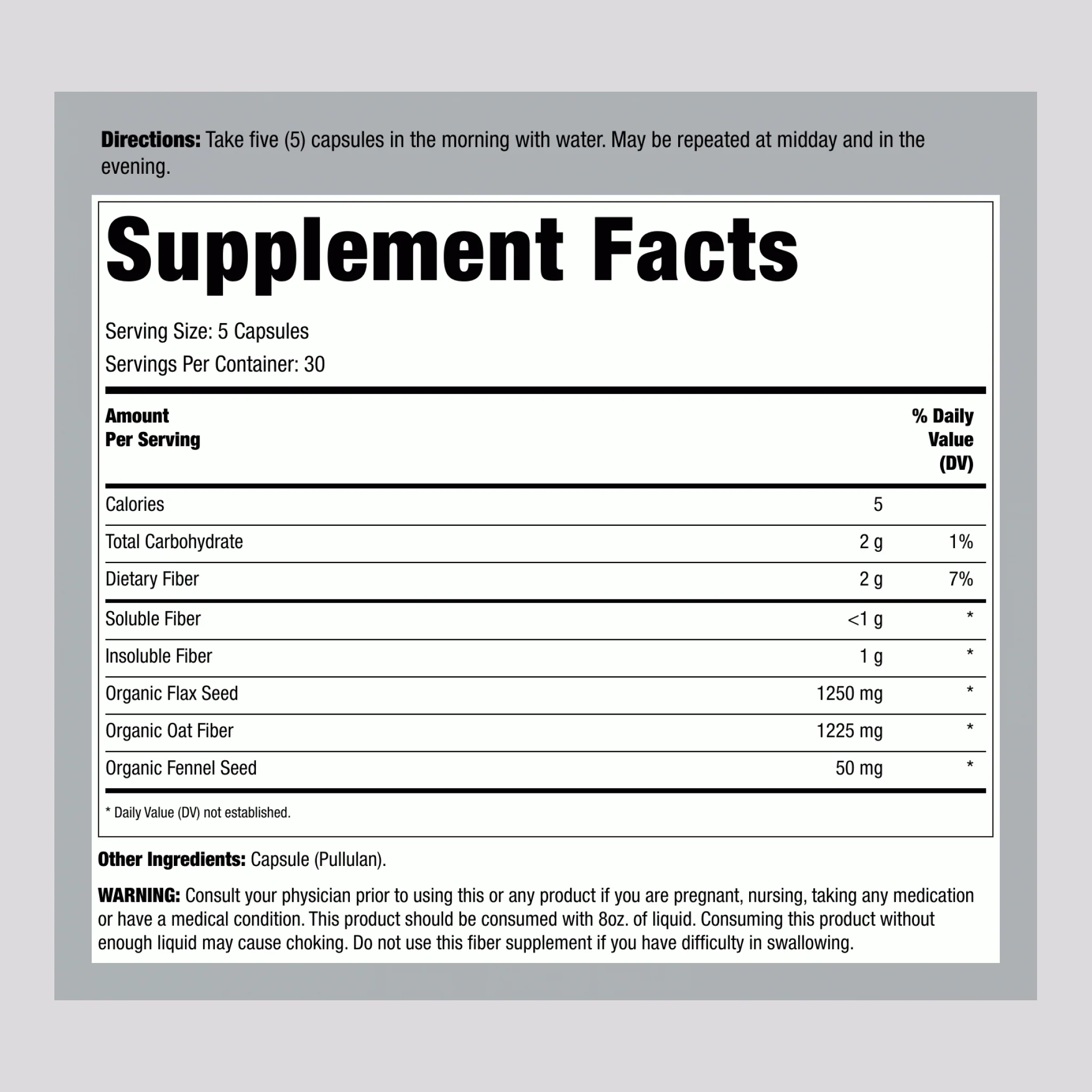 Daily Digestive Prebiotic Fiber, 150 Vegetarian Capsules - Image 2