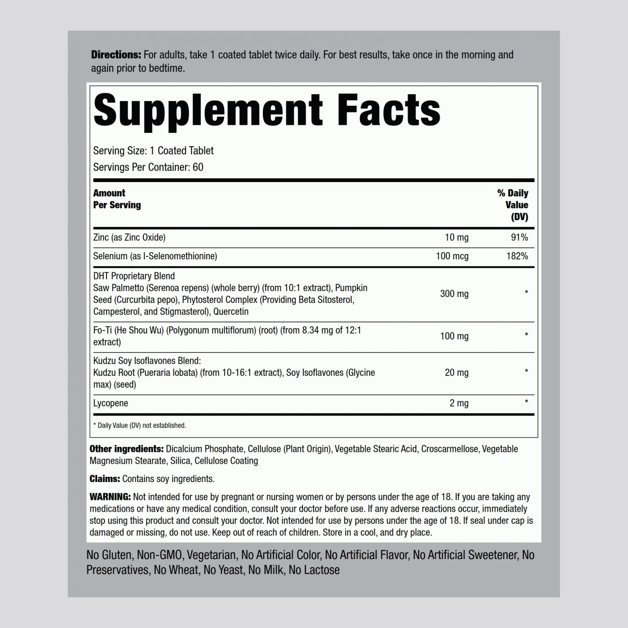 DHT for Men & Women, 60 Coated Tablets - Image 2