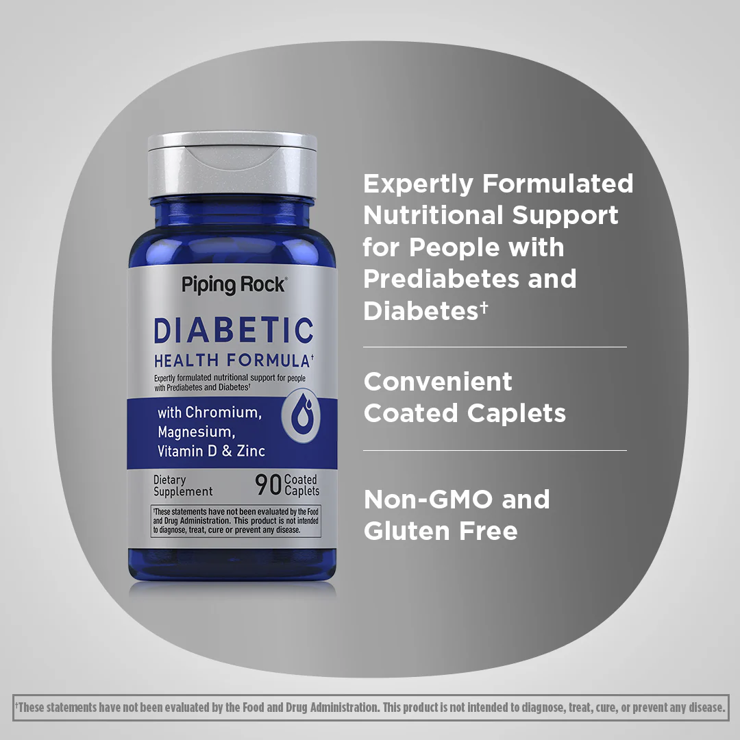 Diabetic Formula, 90 Coated Caplets, 2  Bottles - Image 3