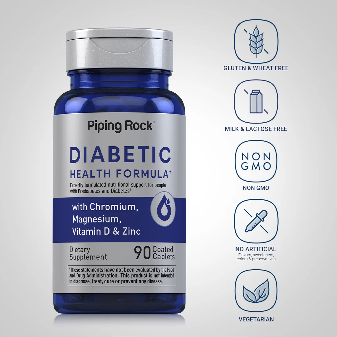 Diabetic Formula, 90 Coated Caplets, 2  Bottles - Image 4