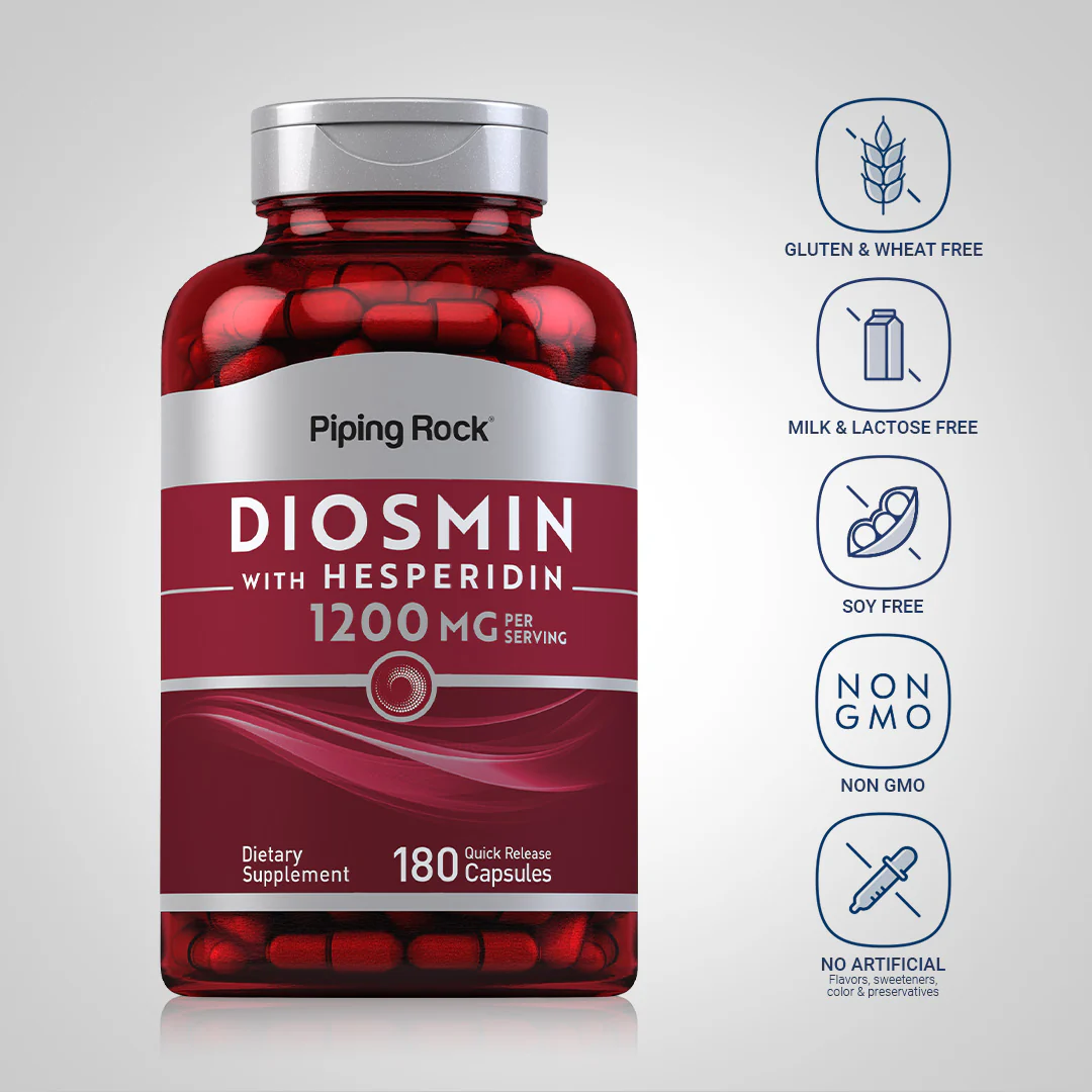 Diosmin w/ Hesperidin, 1200 mg (per serving), 180 Quick Release Capsules - Image 5