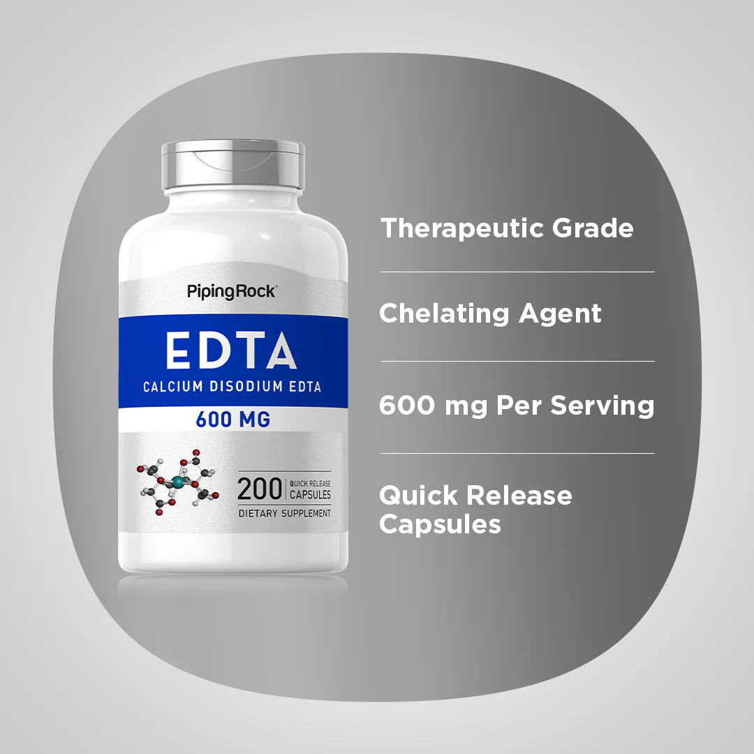 EDTA Calcium Disodium, 600 mg, 200 Quick Release Capsules, 2  Bottles - Image 4