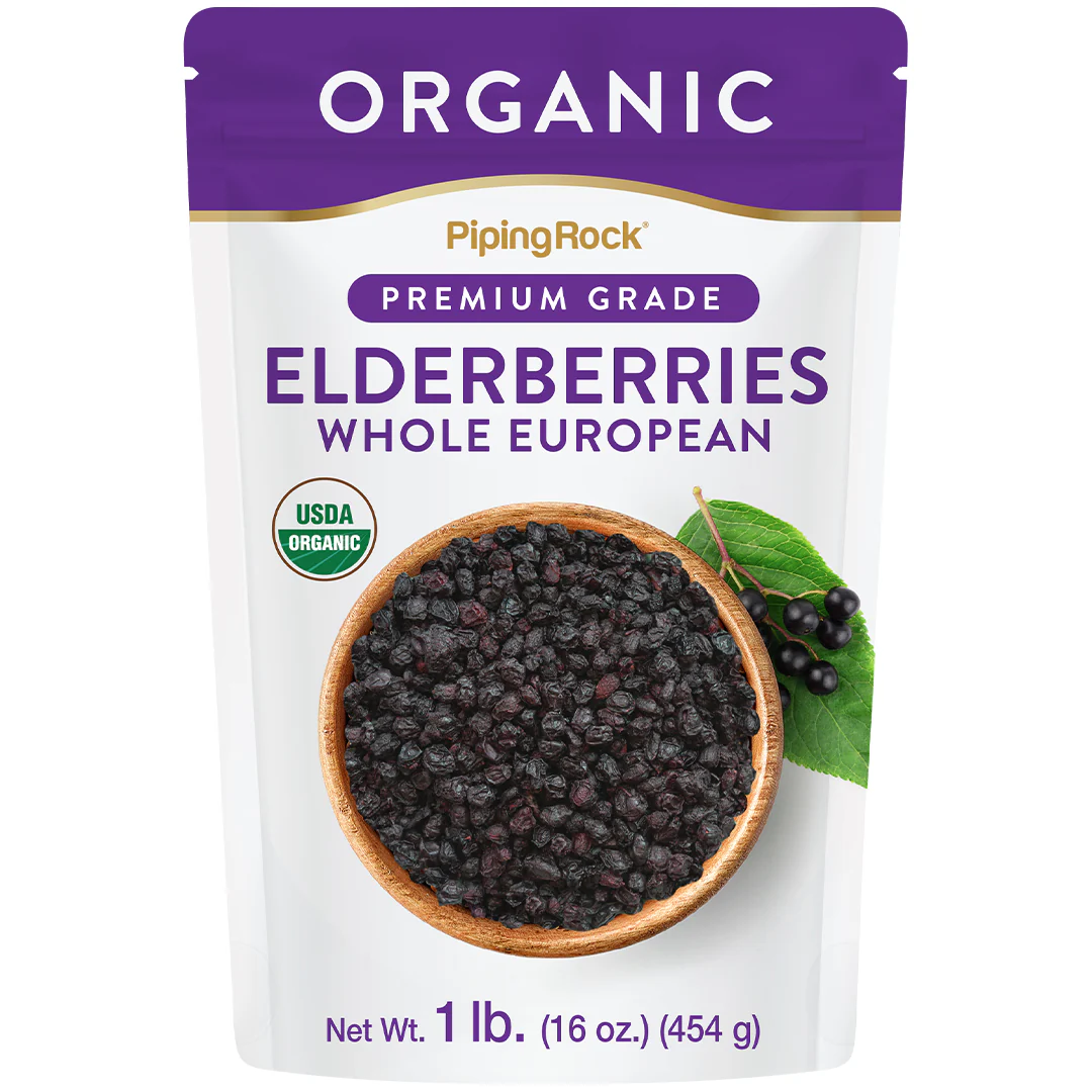 Elderberries Whole European (Organic), 1 lb (454 g) Bag, 2  Bags - Image 3