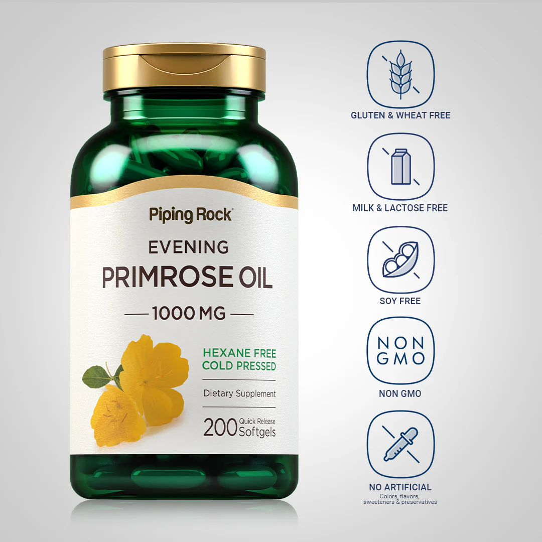 Evening Primrose Oil, 1000 mg, 200 Quick Release Softgels - Image 5