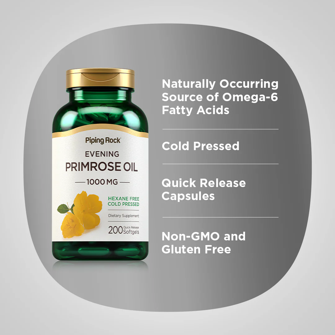 Evening Primrose Oil, 1000 mg, 200 Quick Release Softgels, 2  Bottles - Image 4
