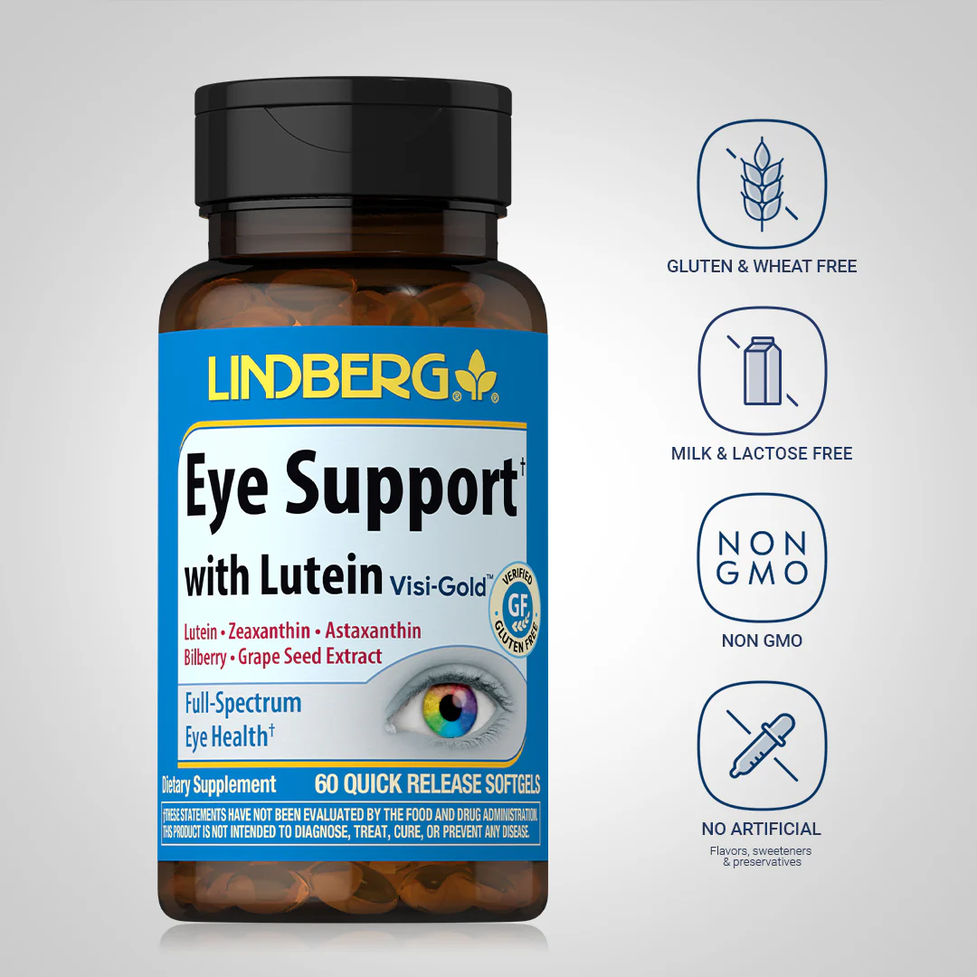 Eye Support with Lutein, 60 Quick Release Softgels, 2  Bottles - Image 4