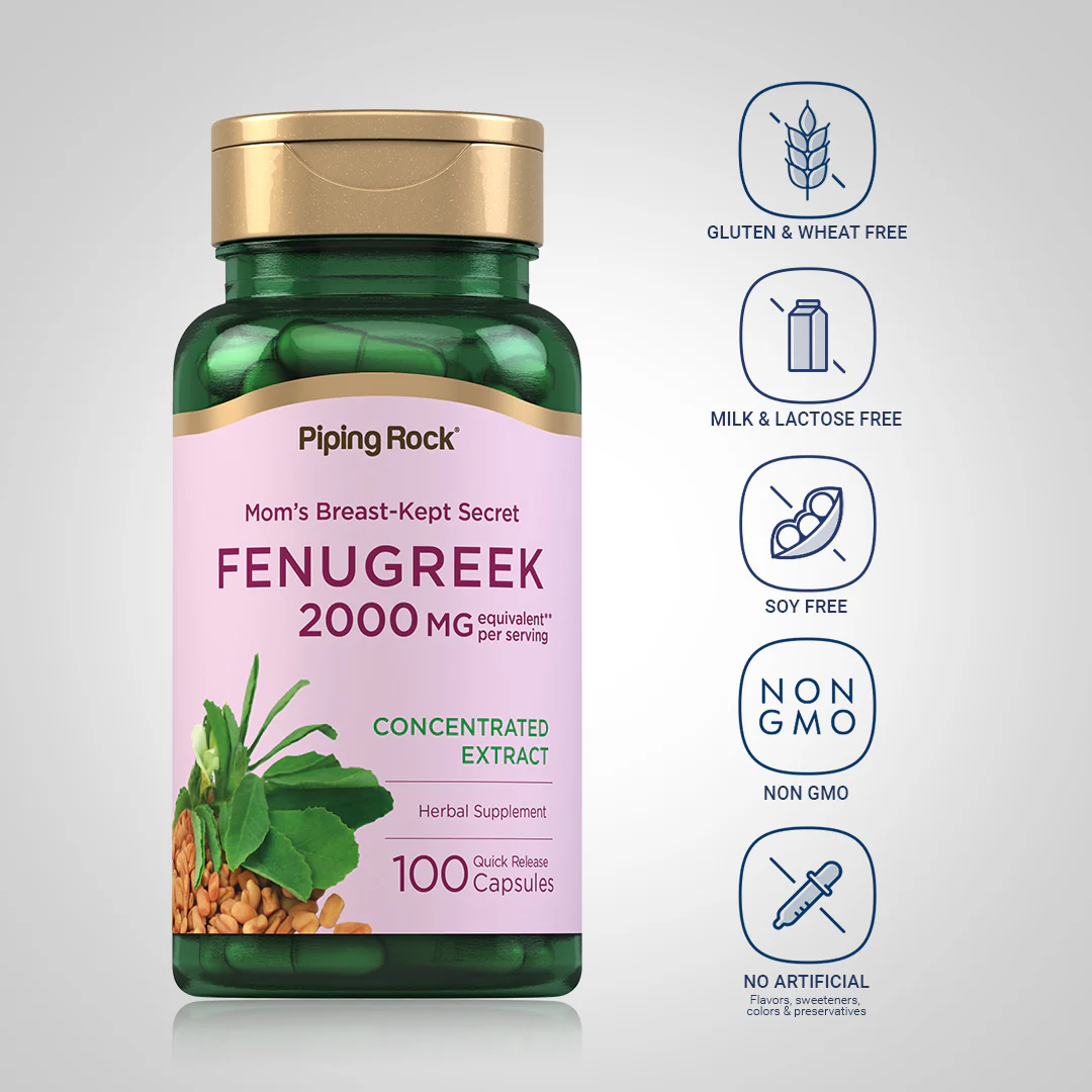 Fenugreek, 2000 mg (per serving), 100 Quick Release Capsules - Image 5
