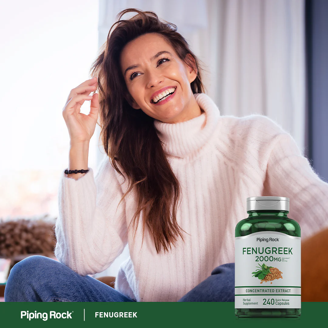 Fenugreek, 2000 mg (per serving), 240 Quick Release Capsules, 2  Bottles - Image 7