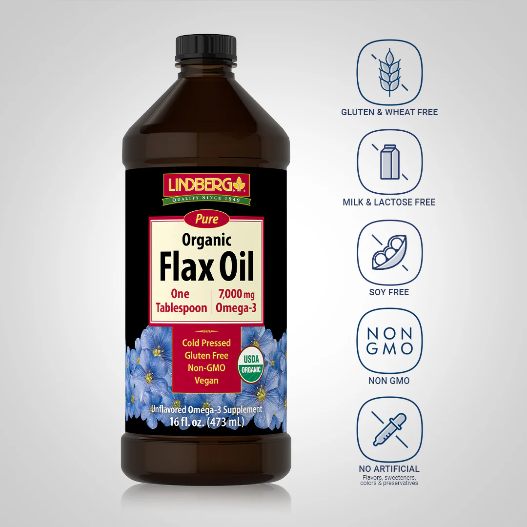 Flax Oil Liquid (Organic), 16 fl oz (473 mL) Bottle, 2  Bottles - Image 4